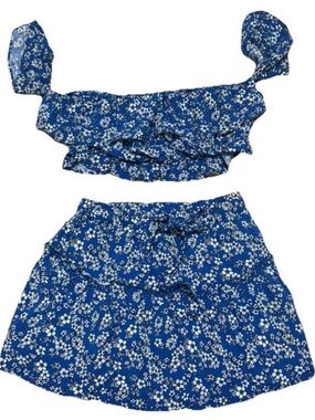 Blue Floral Two-Piece Set